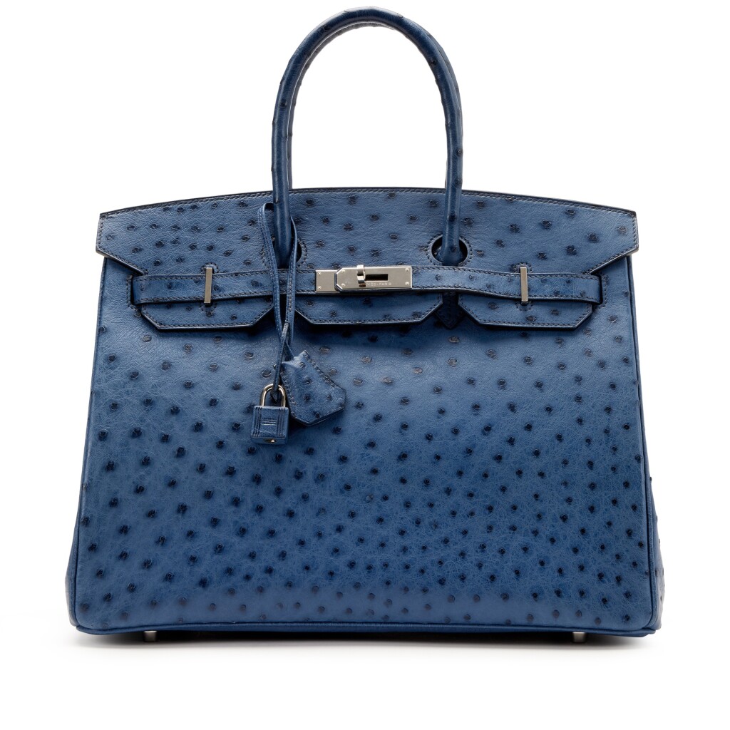 Hermes Birkin 35 Bleu Roi Ostrich Leather